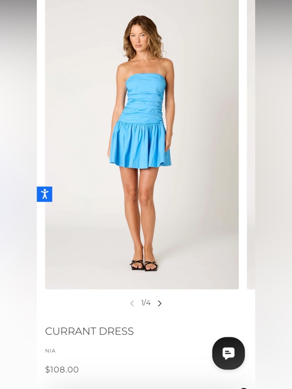NIA Strapless Blue Mini Dress | Drop Waist Flowy Skirt | Y2K Baddie Euro Summer